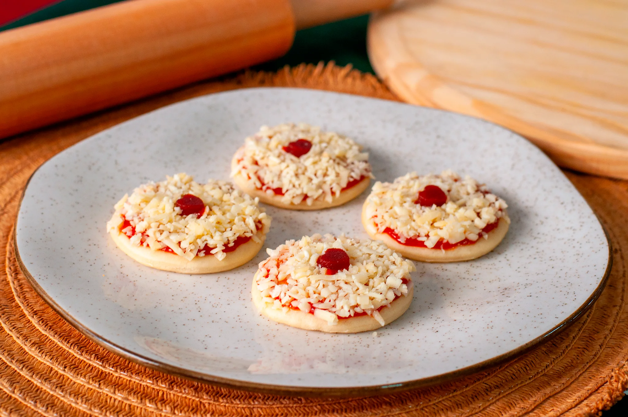 Mini pizza de Romeu e Julieta